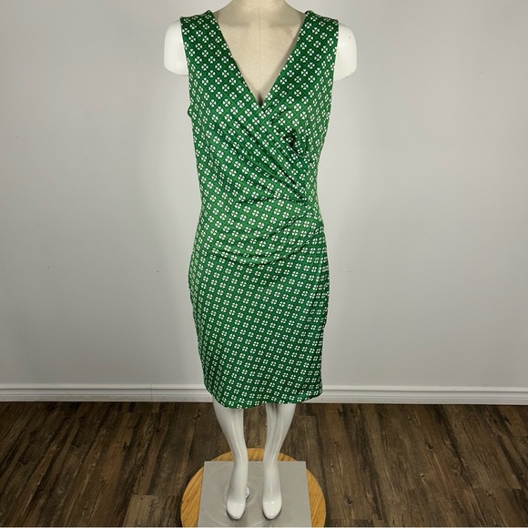 **NWT Smashed Lemon Green/White Patterned Midi Dress Size S - Picture 1 of 15